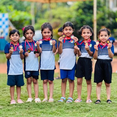 Bronze Medal Winners (Formula one and Hurdle & Sprint Shuttle Relay) in Kerala State Kids Athletics 2024 @ Malappuram